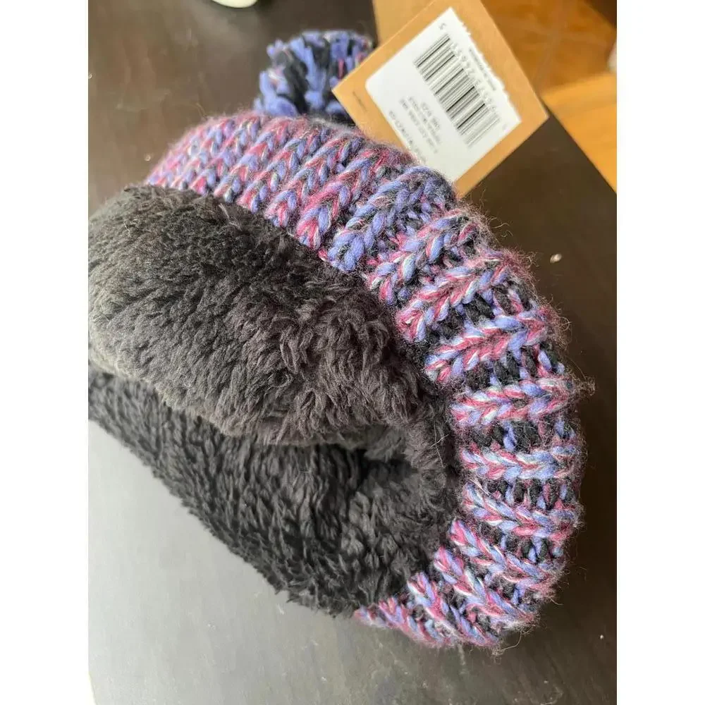 NWT The North Face Fleece Lined Kids Youth Winter Pom Knit Hat Beanie Cozy Panda - Picture 5 of 5